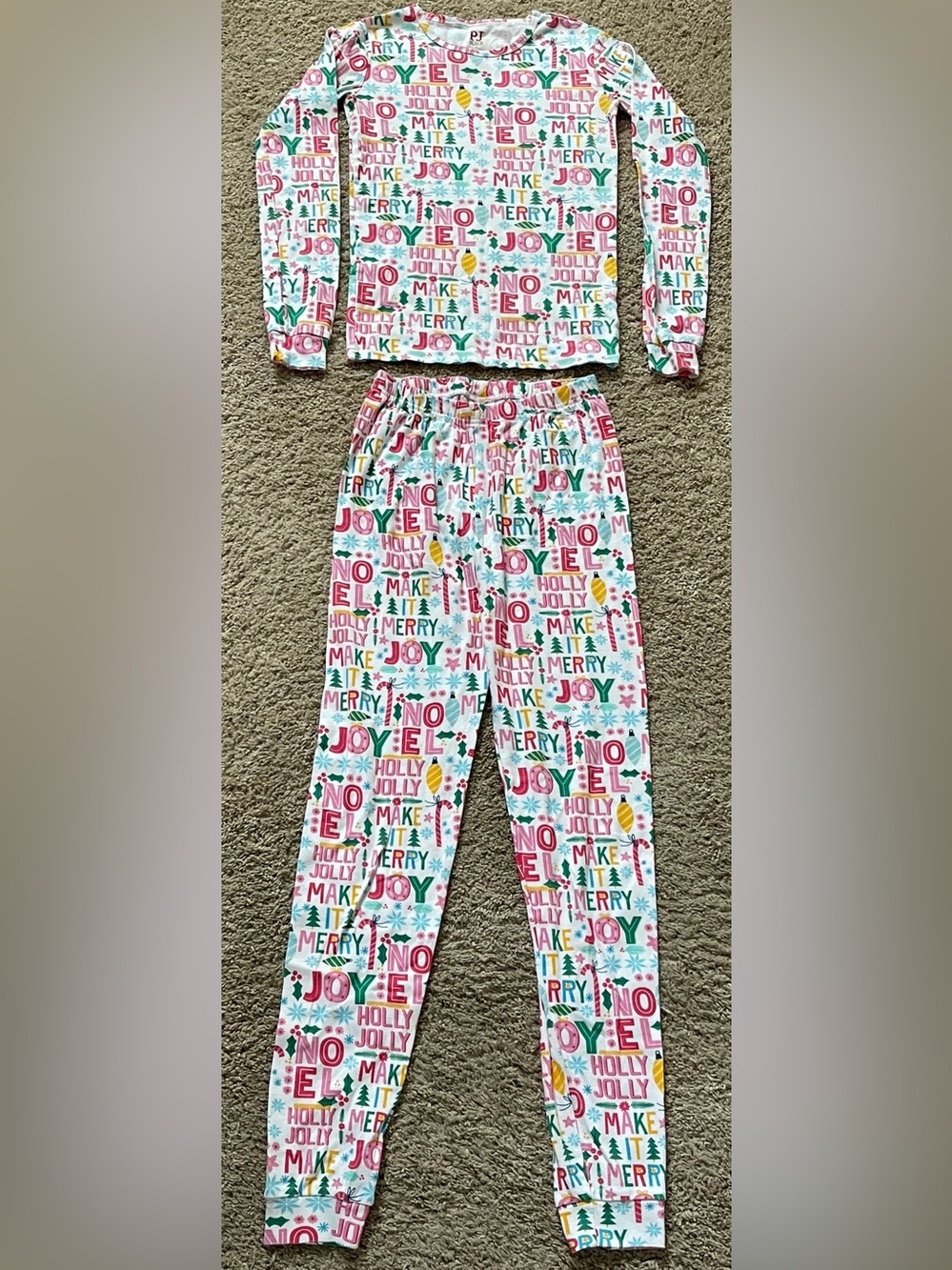 PJ Place Holiday Wishes long sleeve 2 piece pajama set, 16